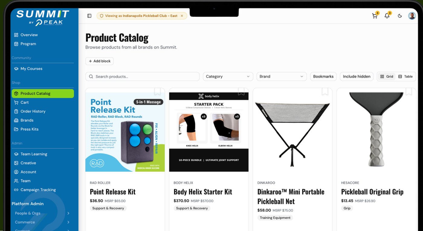 Summit product catalog